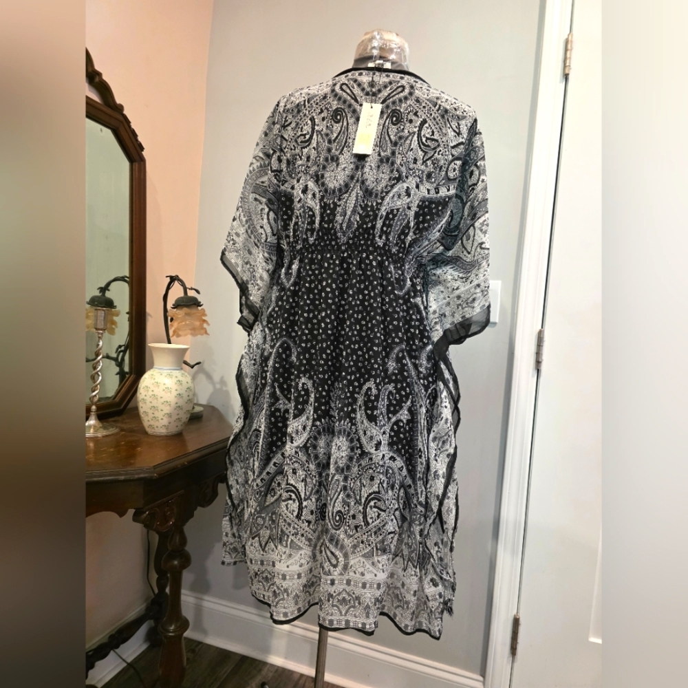 NWT 3X Kaftan Style Knee-Length Dress - Picture 6 of 8